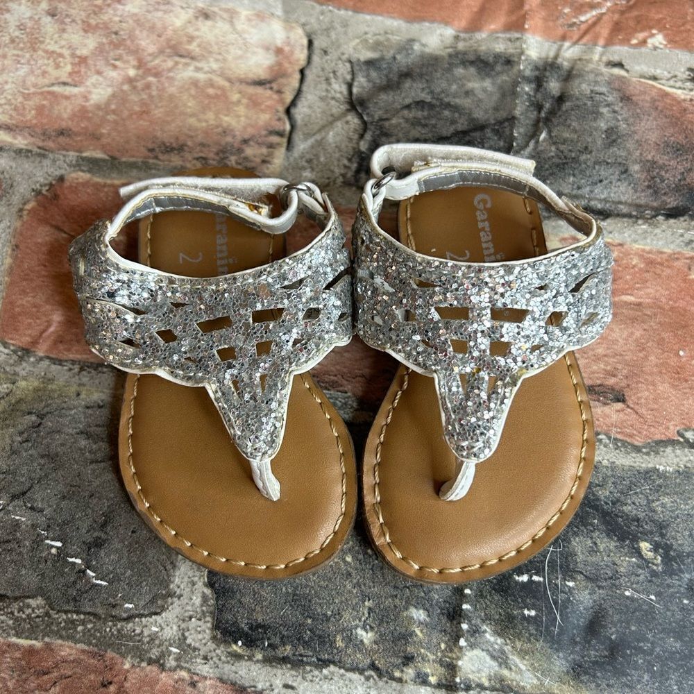 5 for $25🔥Garanimals Silver Glitter Strappy Sandals Baby Size 2